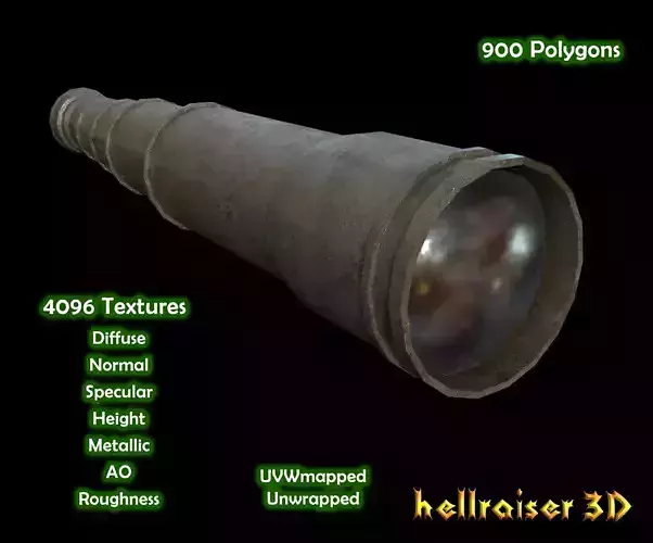 Spyglass Pocket Telescope - PBR - Textured