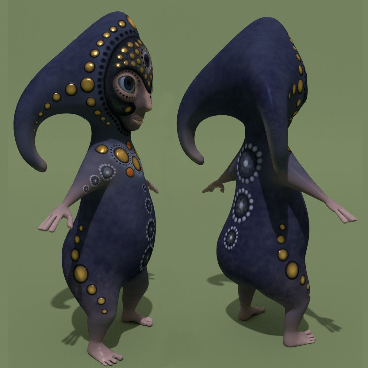Mystical Monster A 3D model_3
