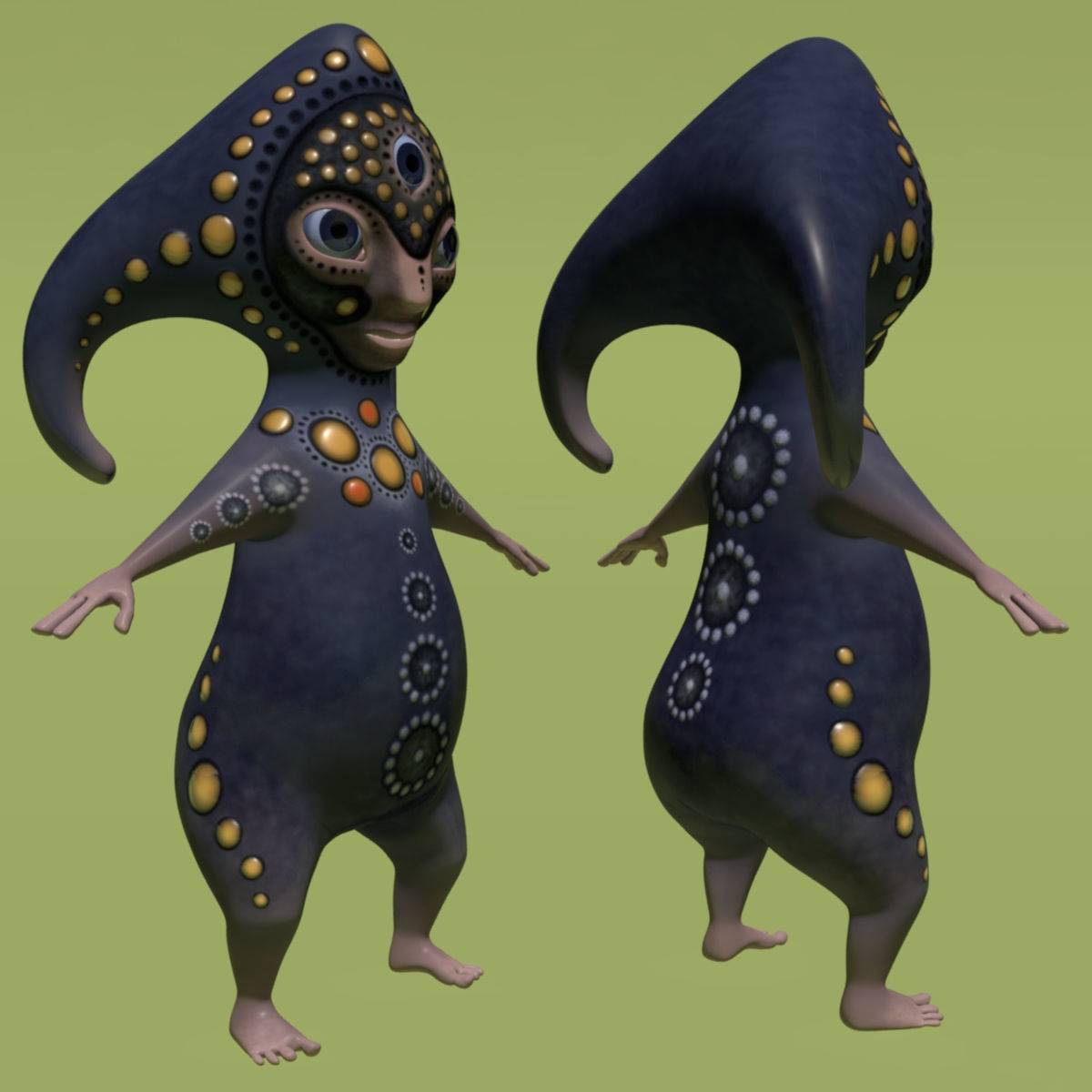 Mystical Monster A 3D model_5