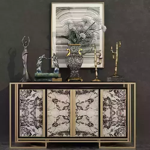 Set-181 sideboard with vases