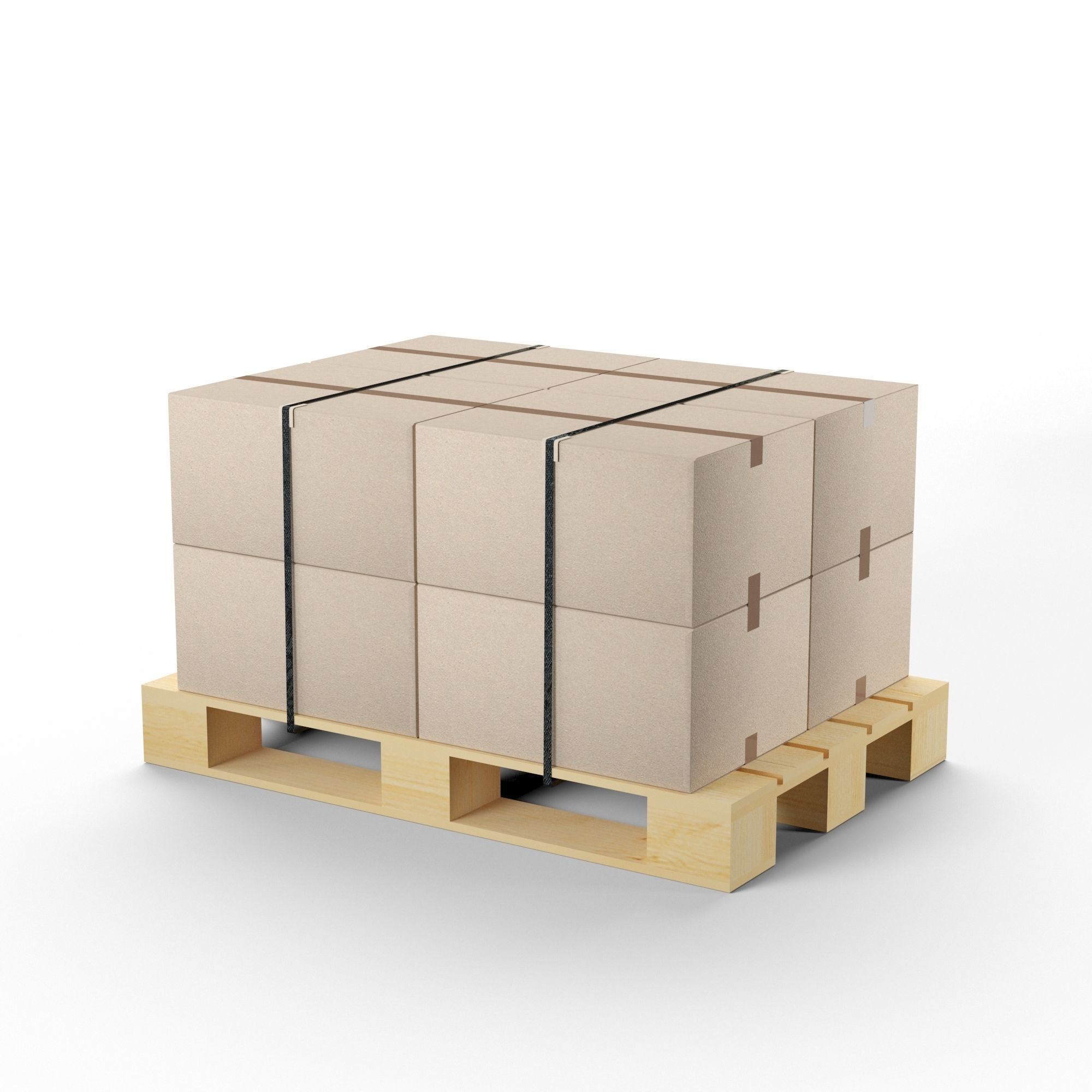 Pallet with cardboard boxes Low-poly 3D model_2