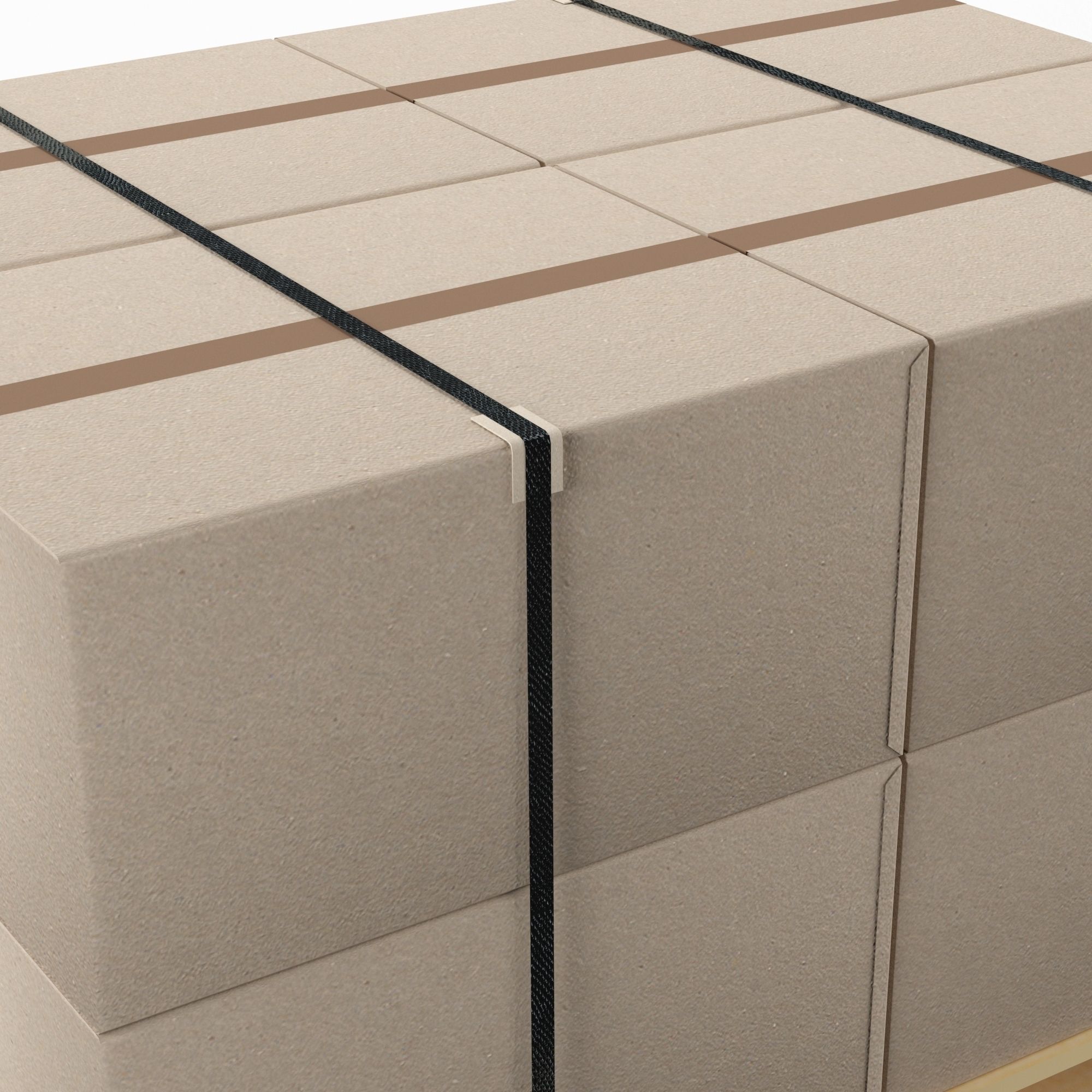Pallet with cardboard boxes Low-poly 3D model_3