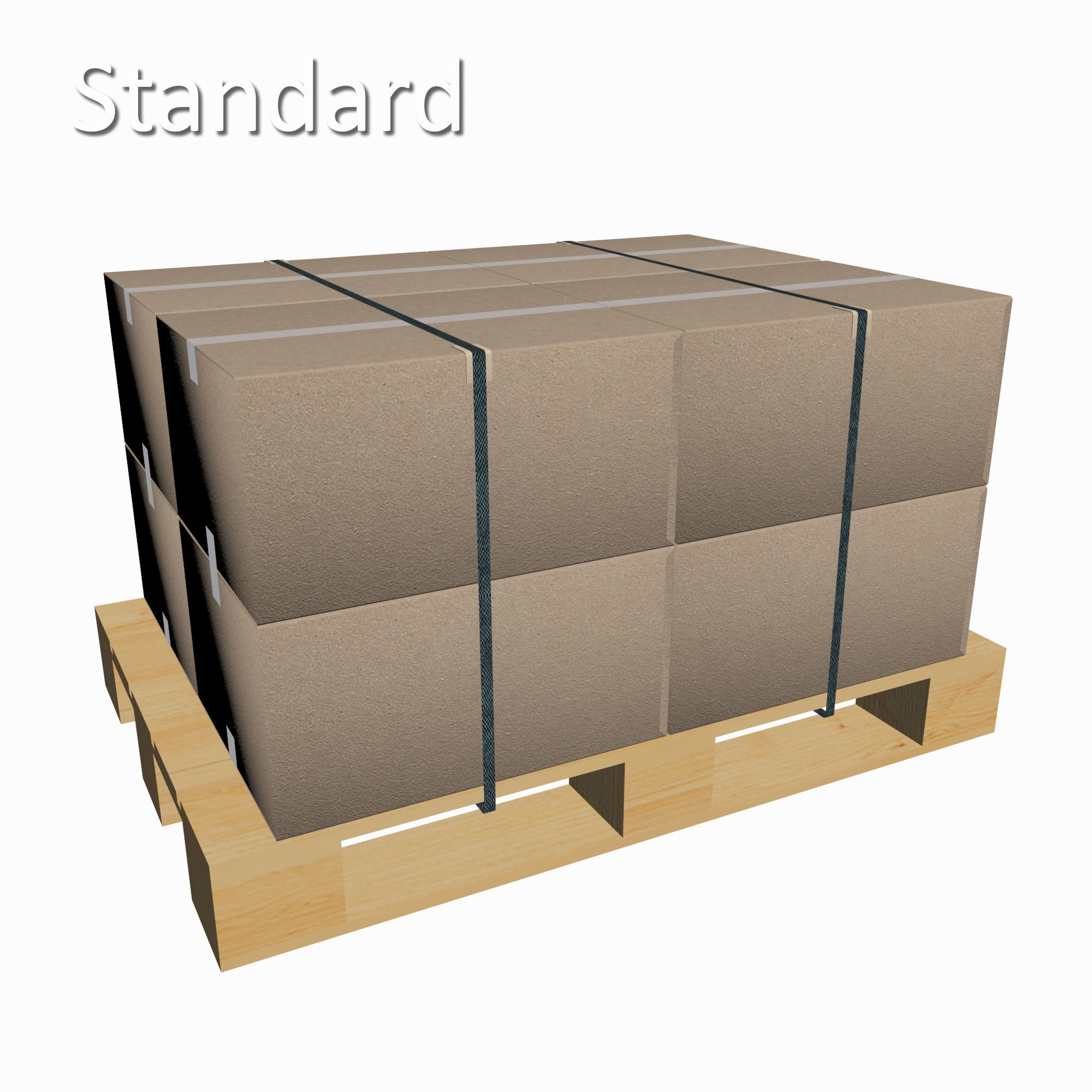 Pallet with cardboard boxes Low-poly 3D model_19