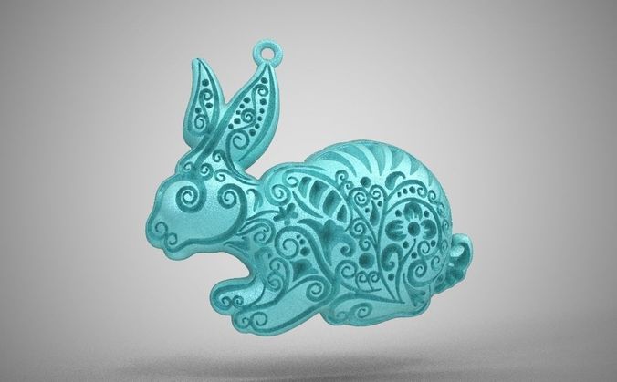 Rabbit Necklace 3D print model