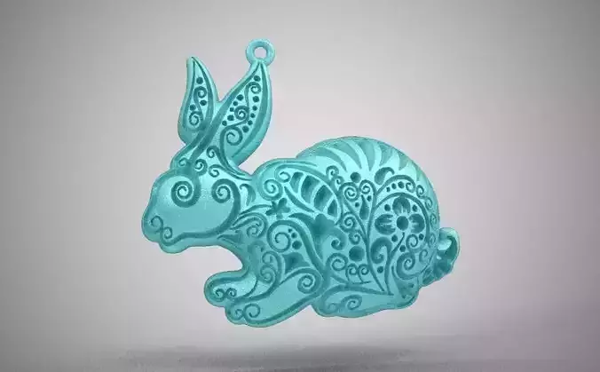 Rabbit Necklace 3D print model