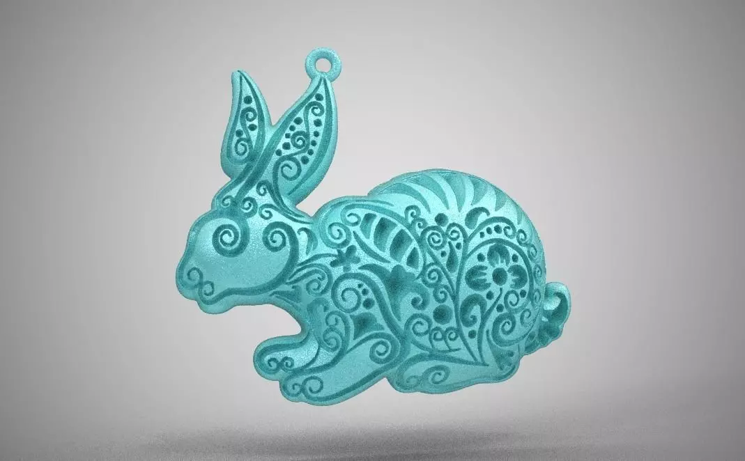 Rabbit Necklace 3D print model_0