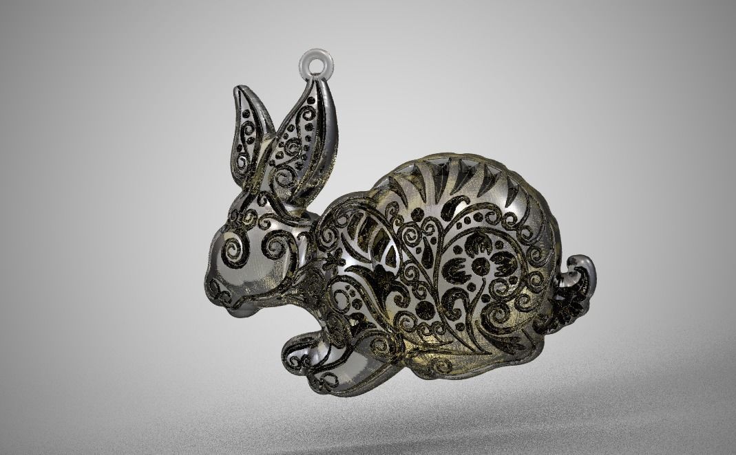 Rabbit Necklace 3D print model_13