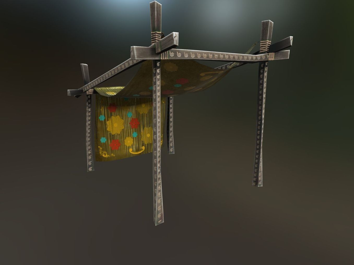 MarketPlace Booths - Silk 2 Low-poly 3D model_3