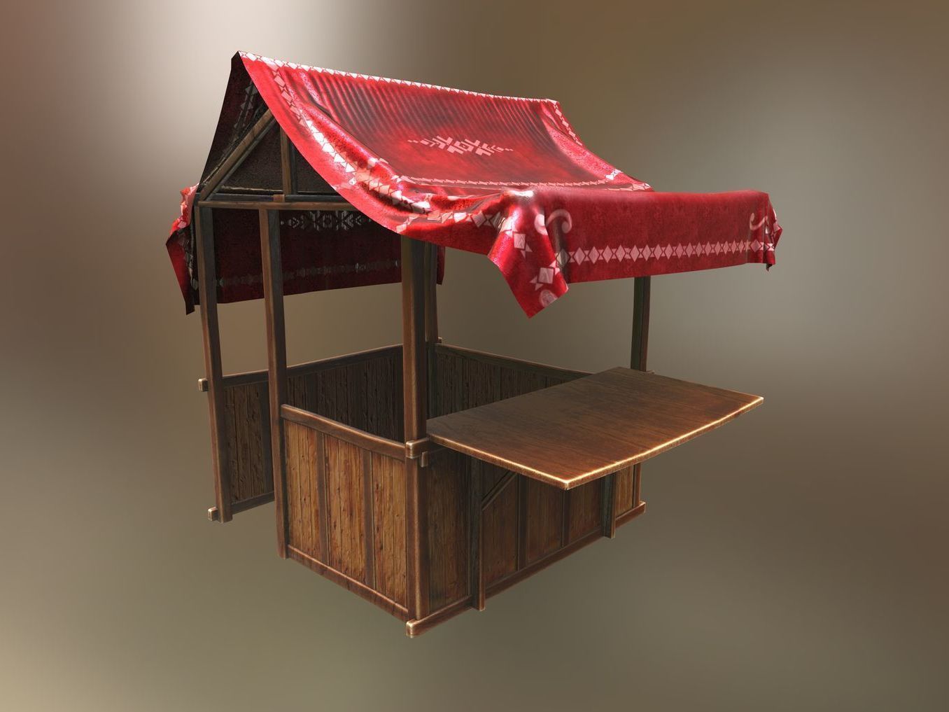 MarketPlace Booths - Silk 2 Low-poly 3D model_11