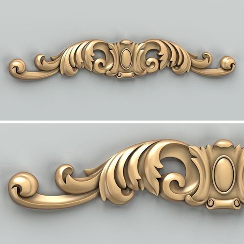 Carved decor horizontal 028 3D model