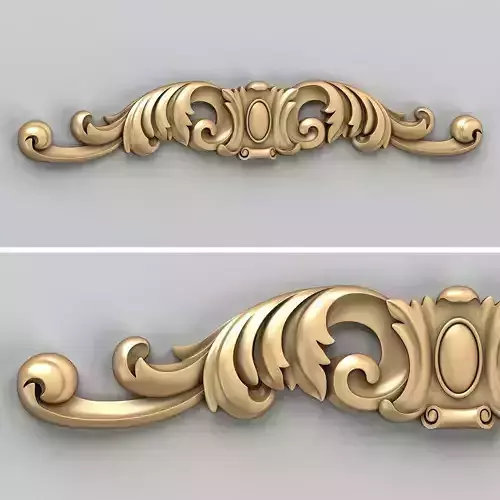 Carved decor horizontal 028 3D model