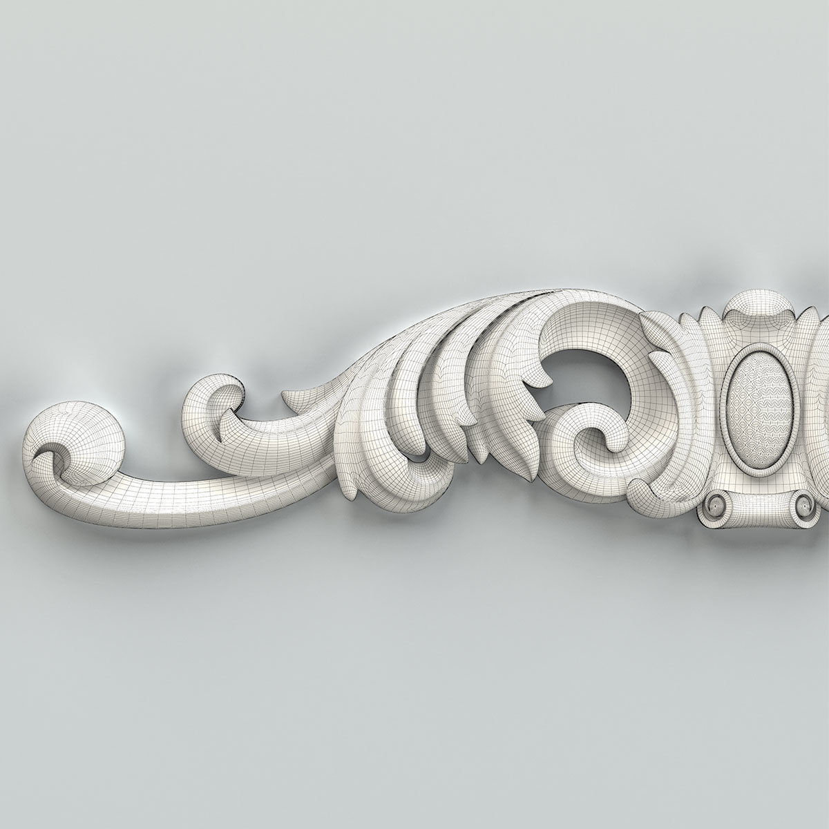 Carved decor horizontal 028 3D model_7