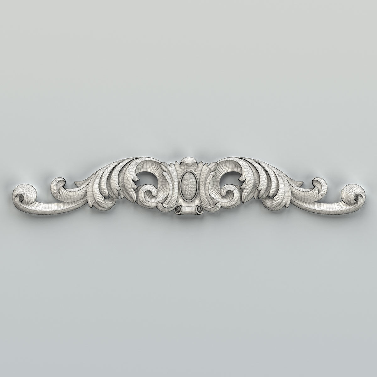 Carved decor horizontal 028 3D model_8