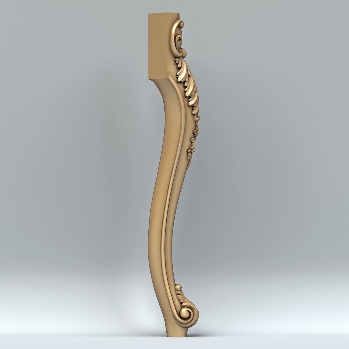 Furniture leg 014 3D model_3