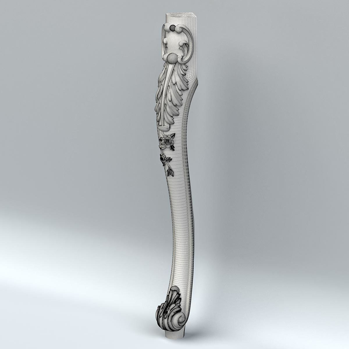 Furniture leg 014 3D model_7