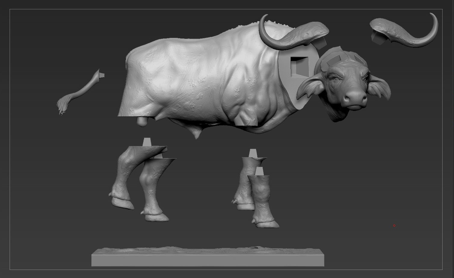 Buffalo For Printing sculpture 3D print model_12