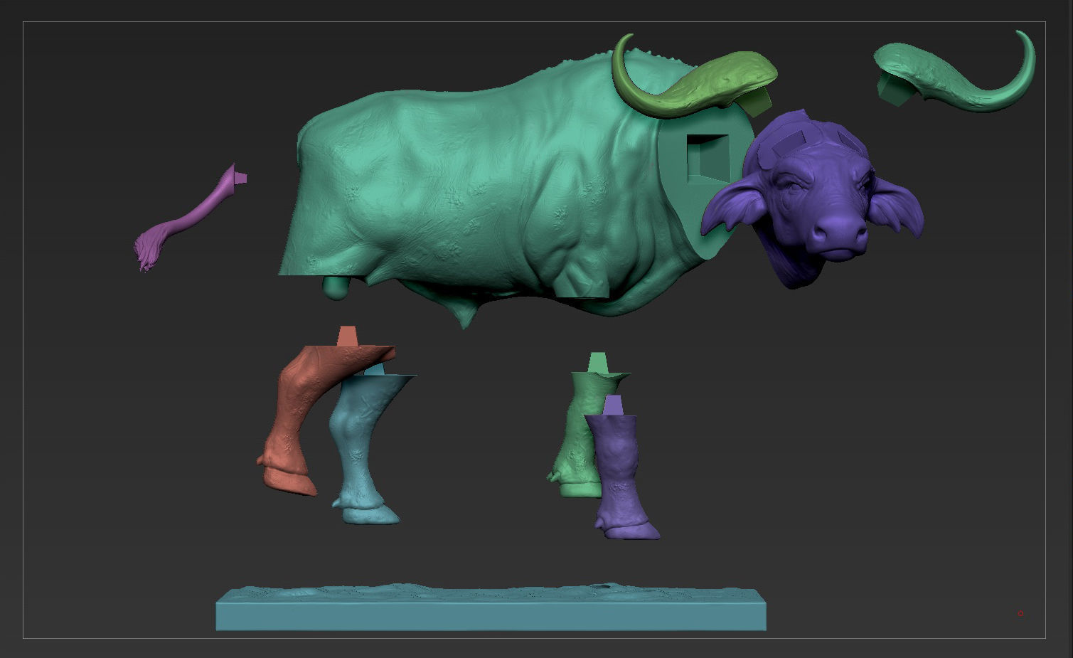 Buffalo For Printing sculpture 3D print model_8