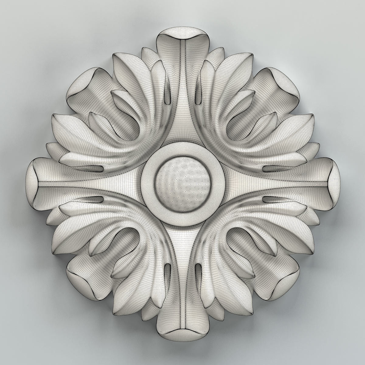 Round rosette 015 3D model_5