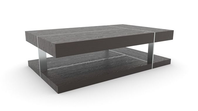 Two Tiered Wood and Metal Coffee Table Low-poly 3D model