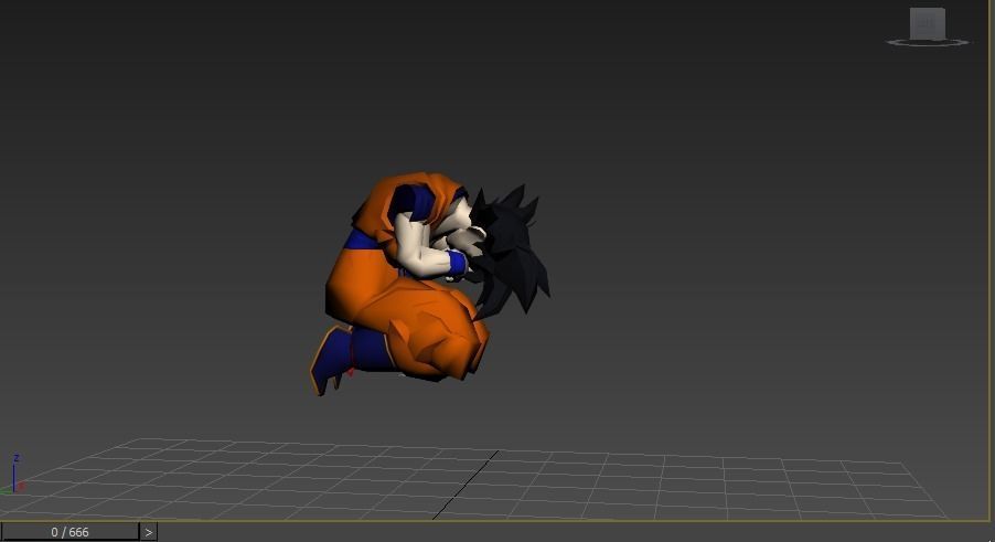 Gokuu dragon ball character Low-poly 3D model_2