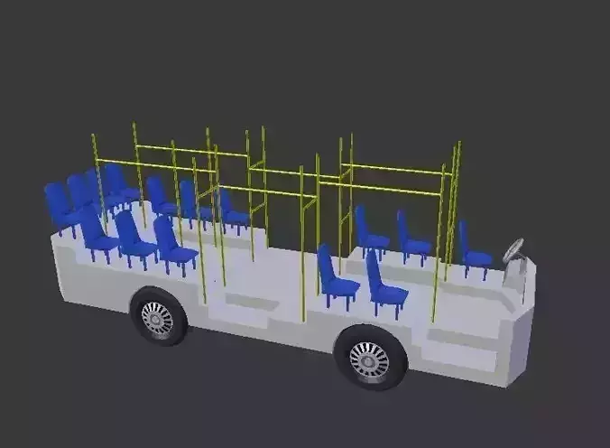 Bus in VietNam Low-poly 3D model