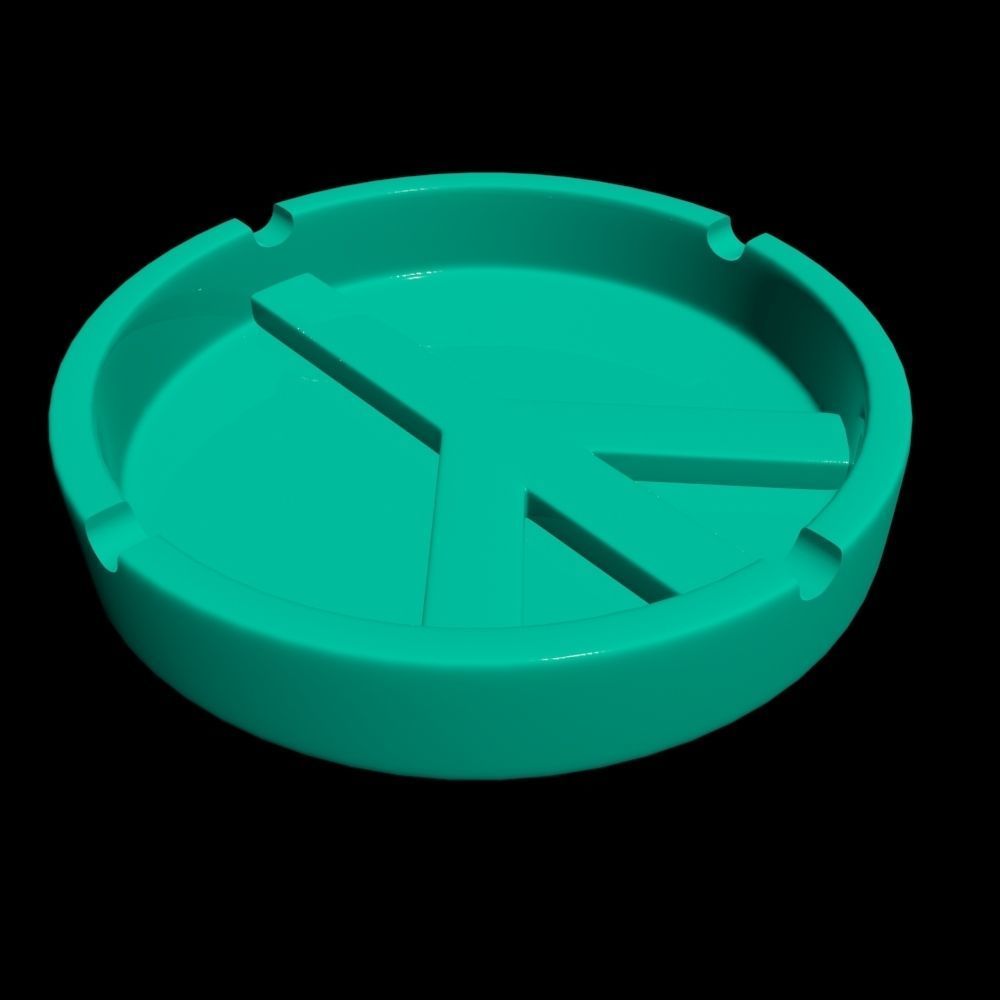 Ashtray Peace Free 3D print model_2
