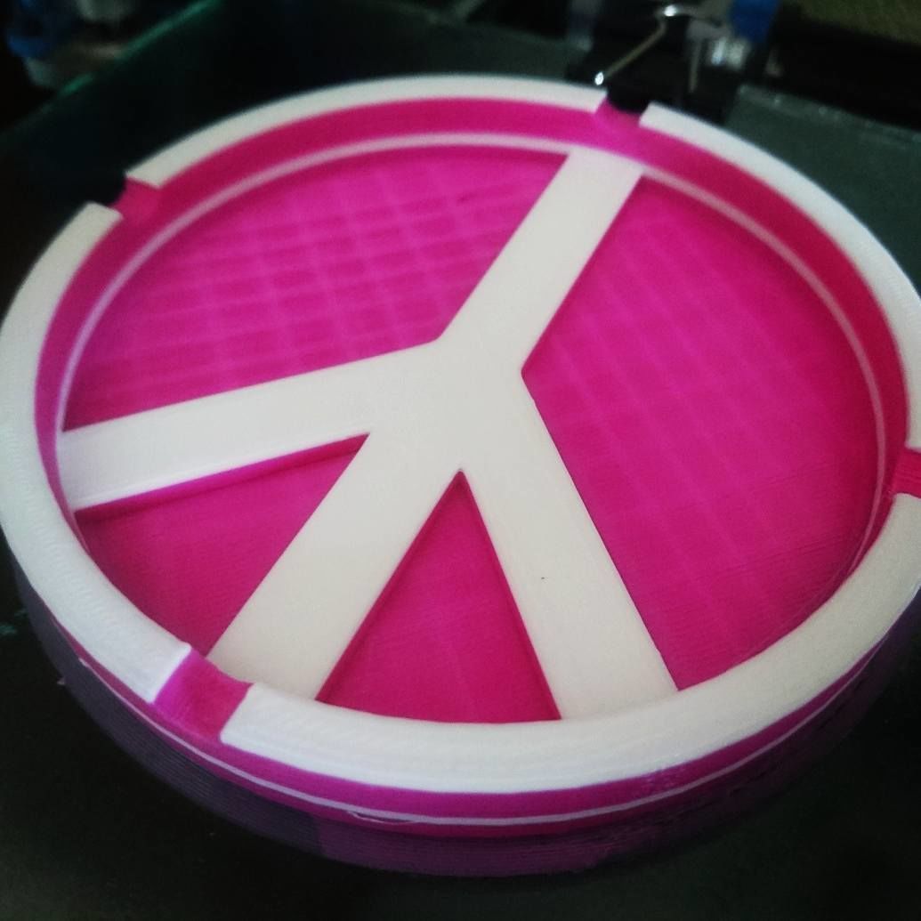 Ashtray Peace Free 3D print model_1