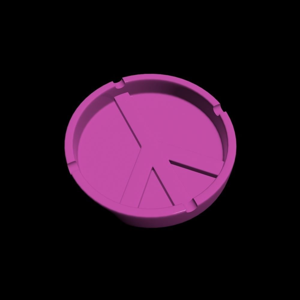 Ashtray Peace Free 3D print model_3