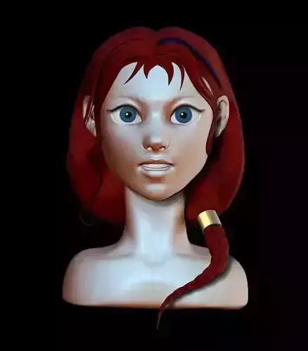 Girl with a braid 3D model