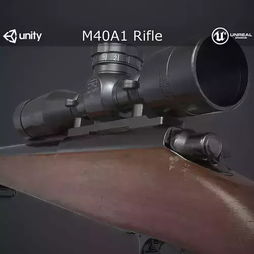 M40A1 Sniper Rifle Low-poly 3D model