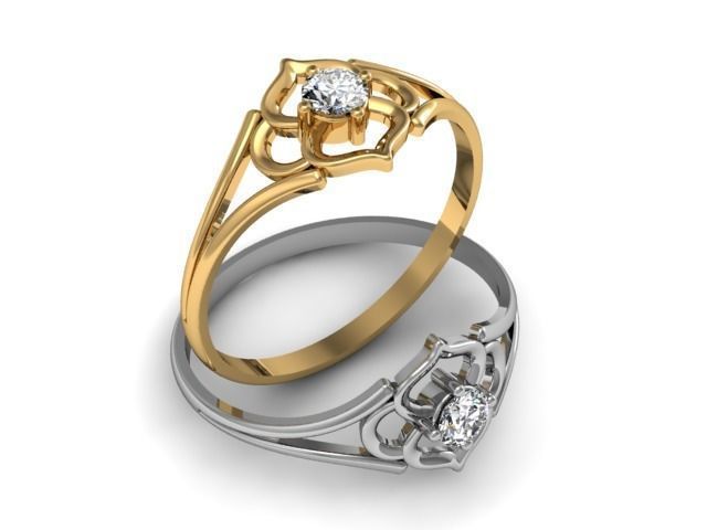 Ring with floral pattern 3D print model
