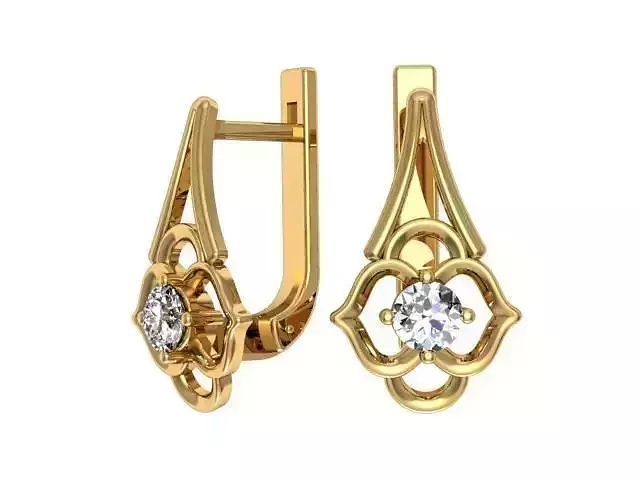 Earrings with floral pattern 