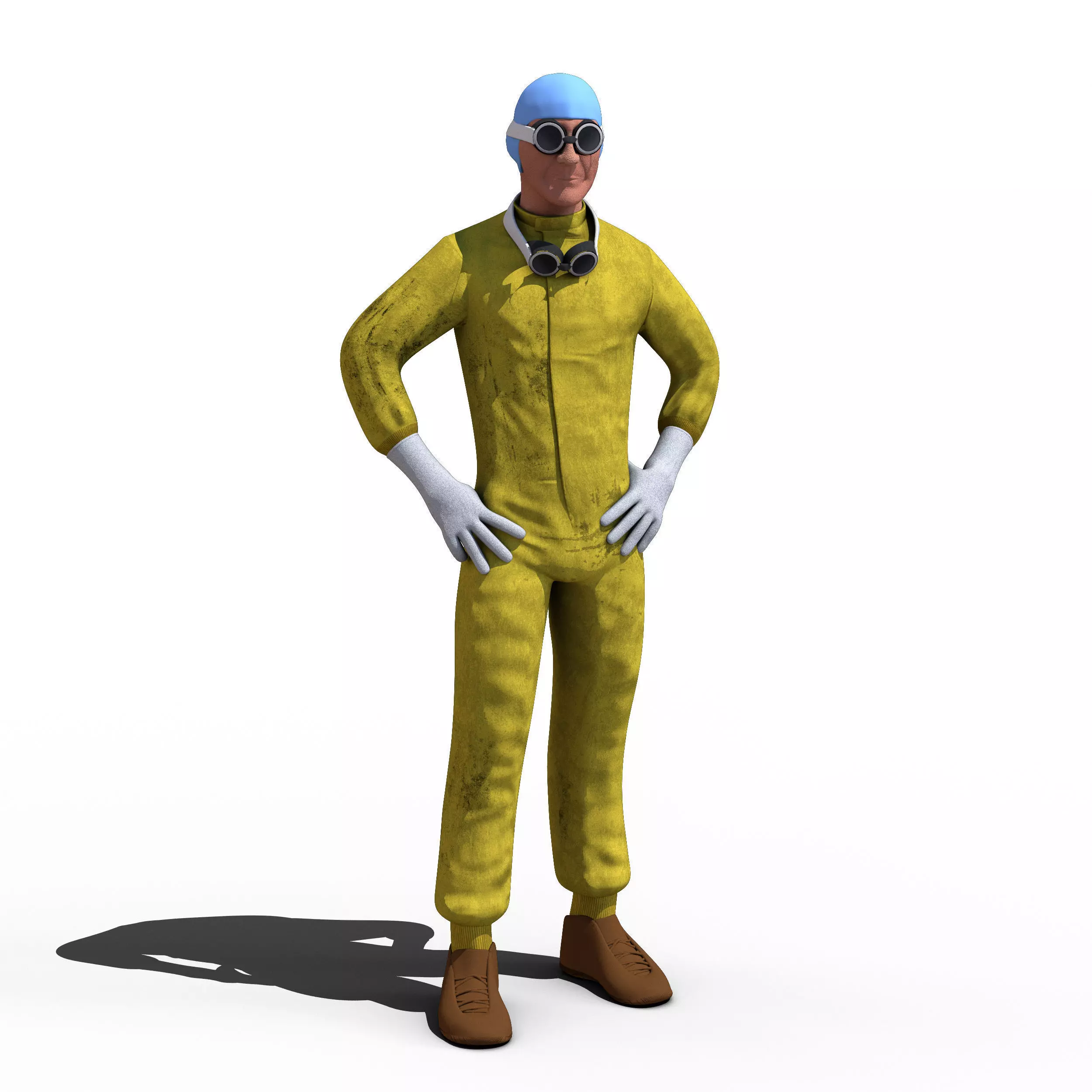 Juan Manuel Fangio 1951 Low-poly 3D model_0