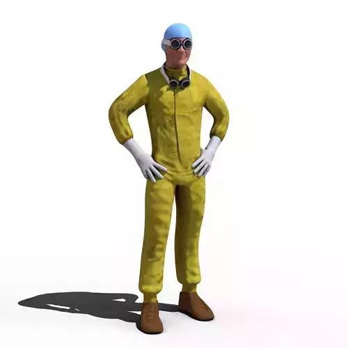 Juan Manuel Fangio 1951 Low-poly 3D model