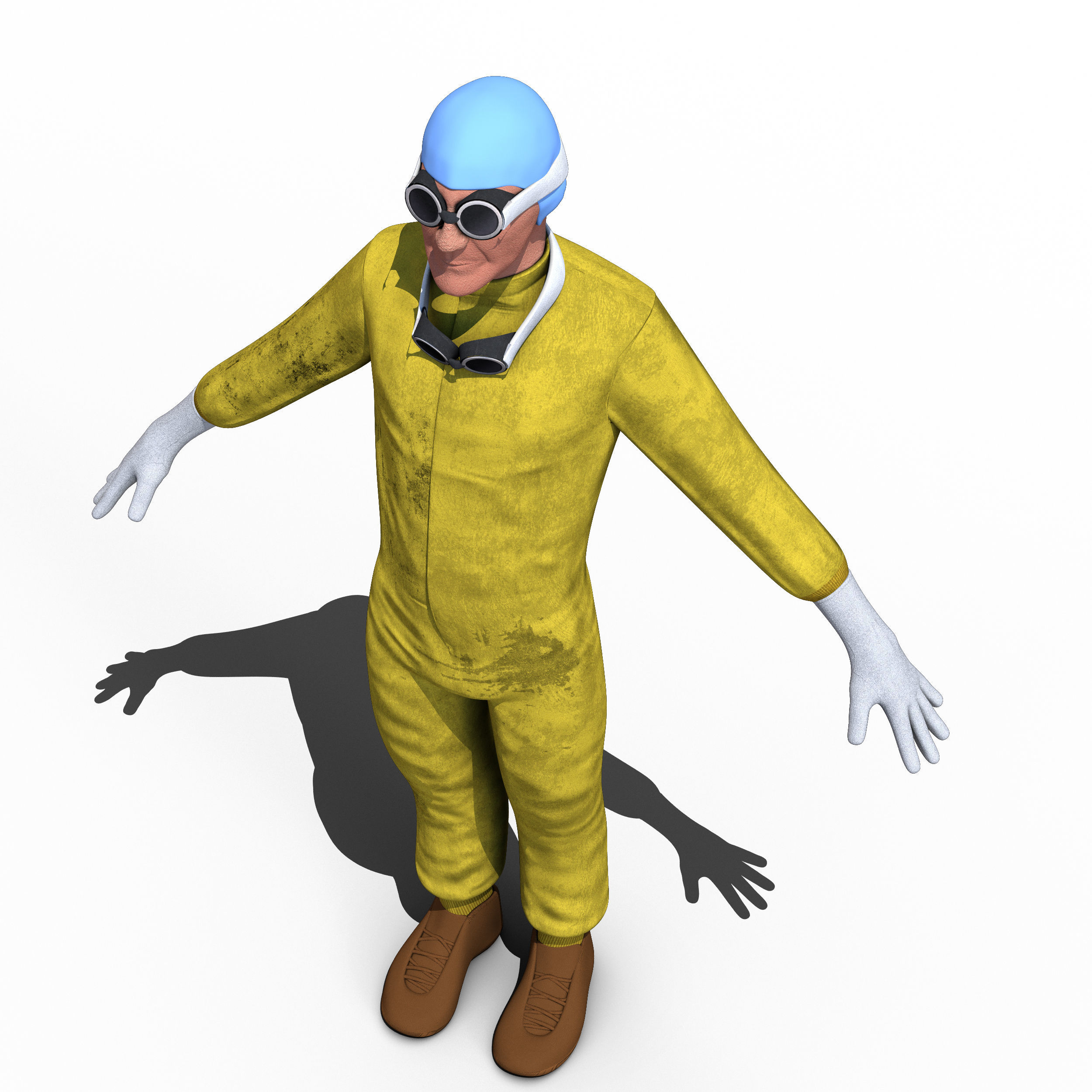 Juan Manuel Fangio 1951 Low-poly 3D model_6