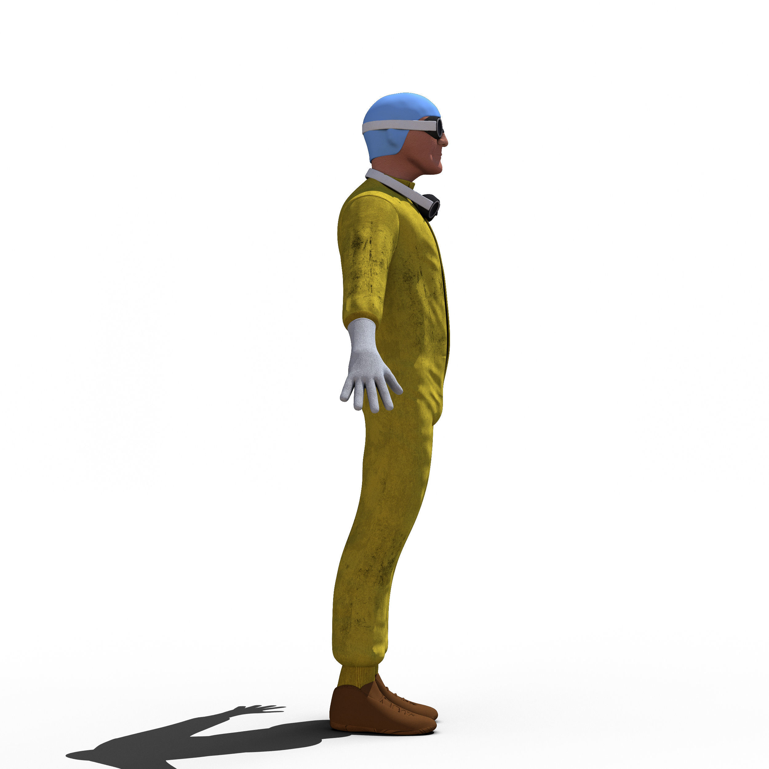 Juan Manuel Fangio 1951 Low-poly 3D model_5