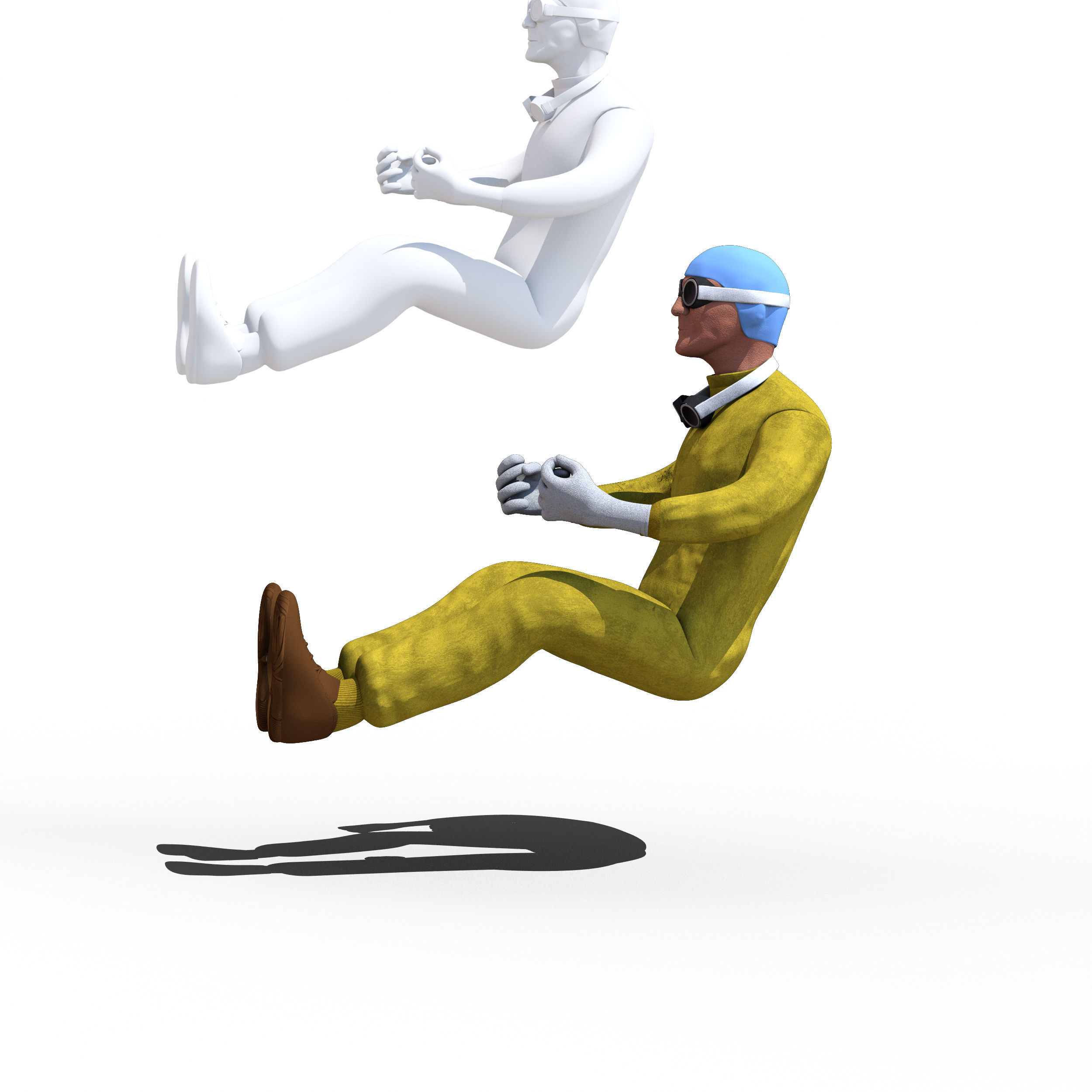 Juan Manuel Fangio 1951 Low-poly 3D model_10