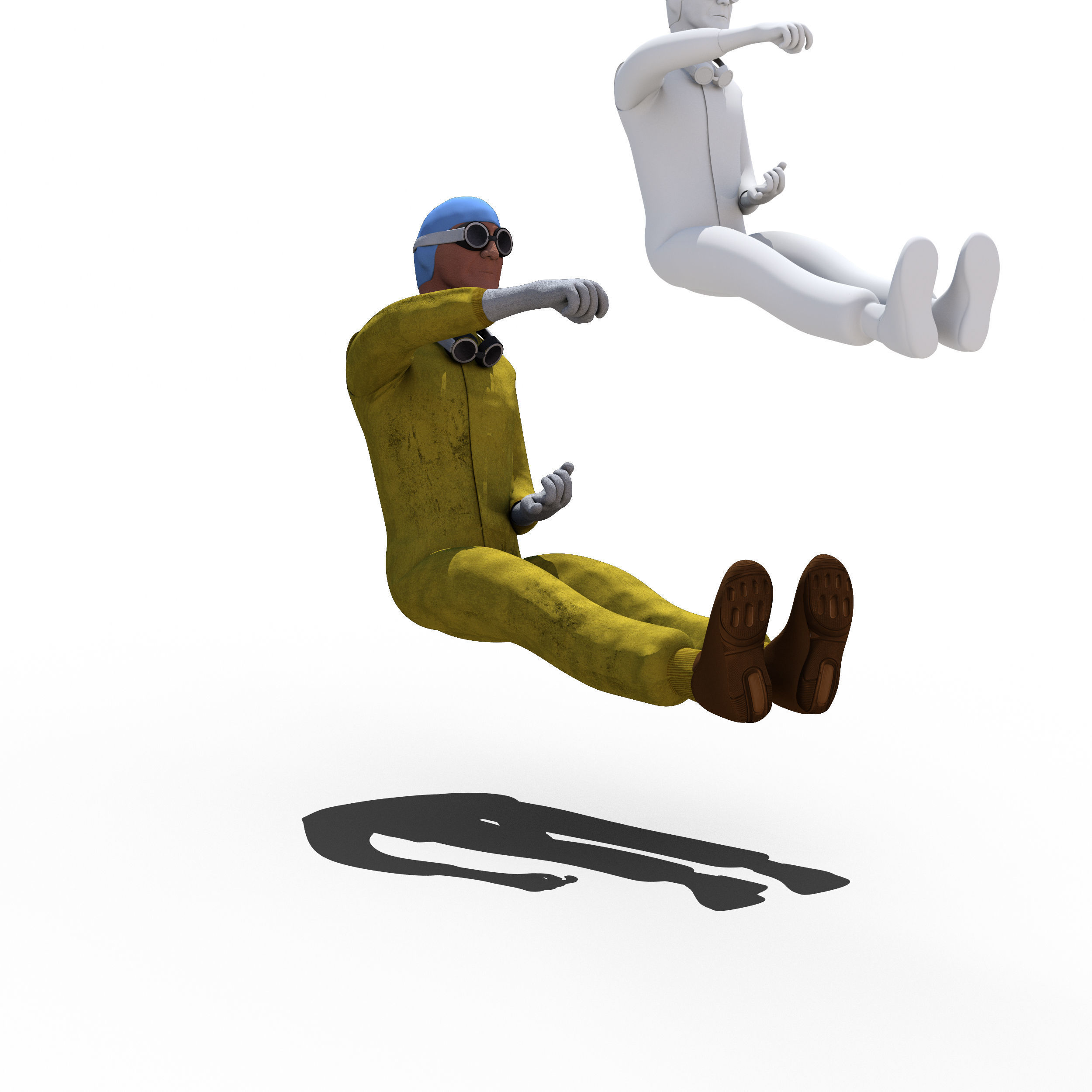 Juan Manuel Fangio 1951 Low-poly 3D model_1