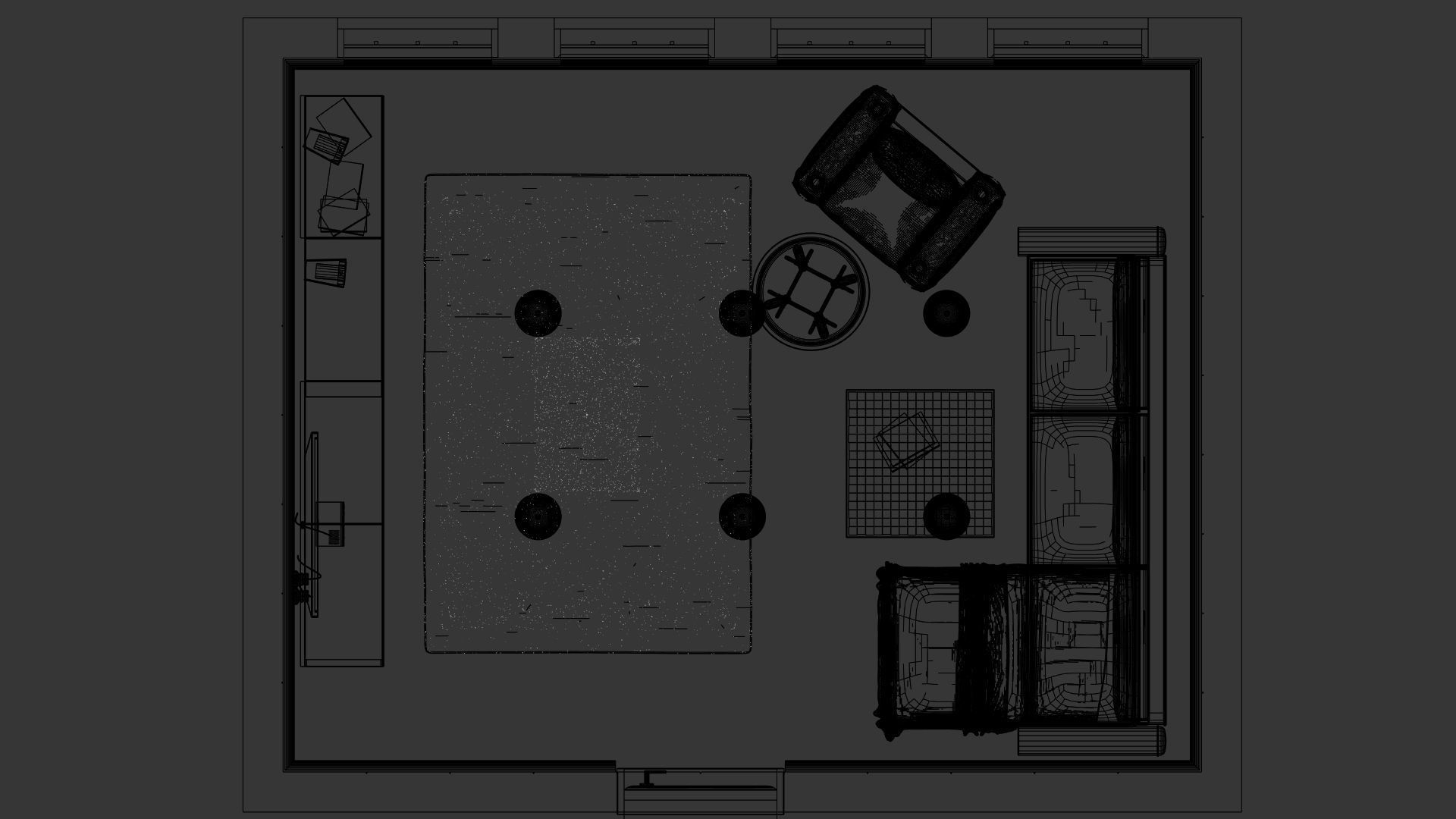 Wood Stiled Livingroom 3D model_3