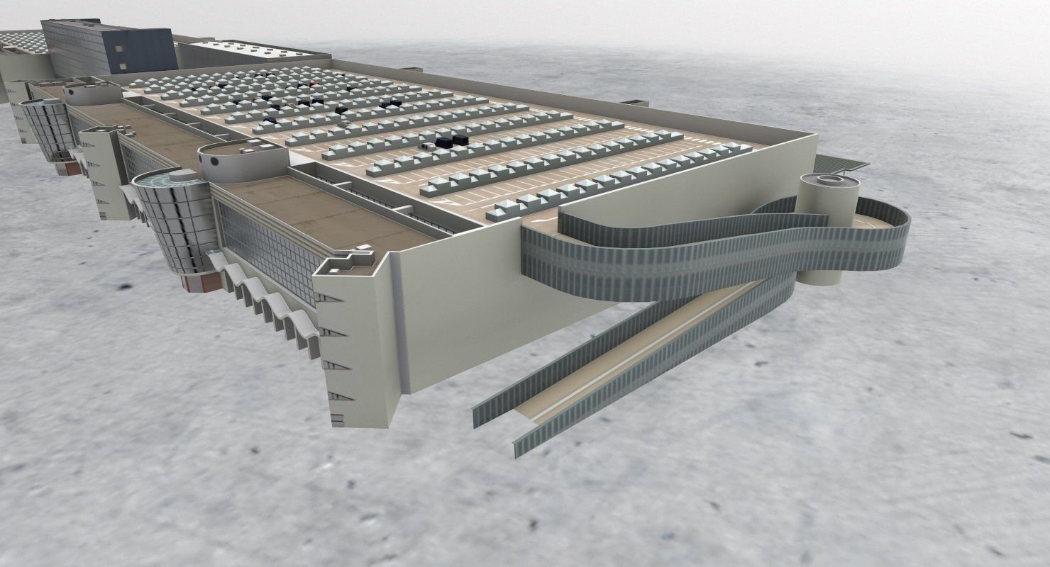 LIMC Cargo Terminal Low-poly 3D model_1