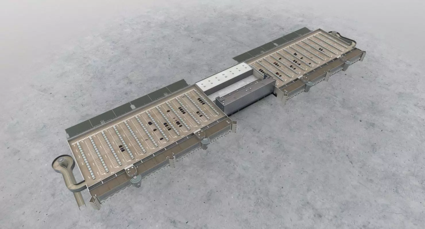 LIMC Cargo Terminal Low-poly 3D model_0
