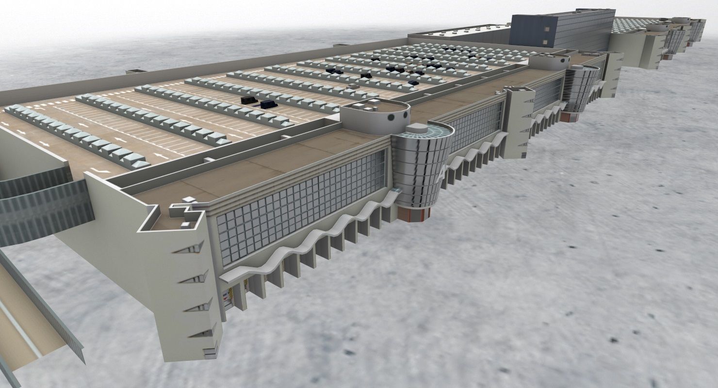 LIMC Cargo Terminal Low-poly 3D model_5