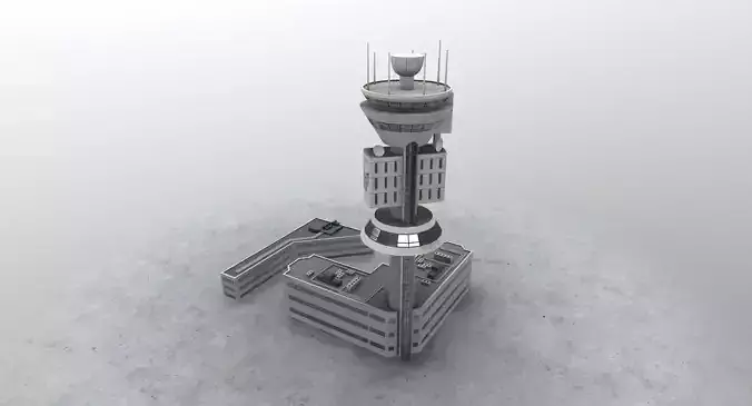 LIMC Control Tower Low-poly 3D model