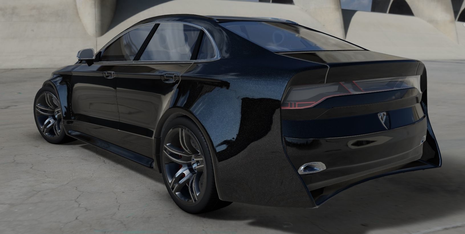 Affekta OCC HD concept sport car tuning sedan modifiered 3D model_23