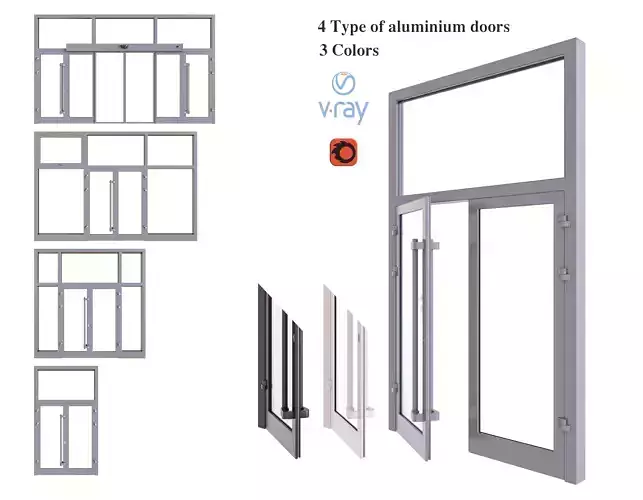 Aluminium door 3D model