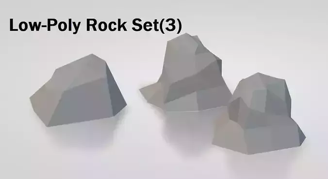 Low-Poly Rock Set-3 set Free low-poly 3D model