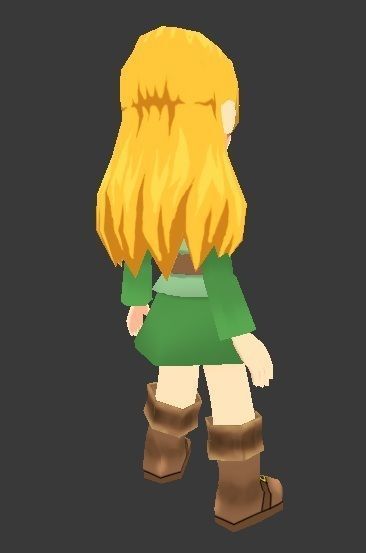 anime style Lowpoly female game character Free low-poly 3D model_1