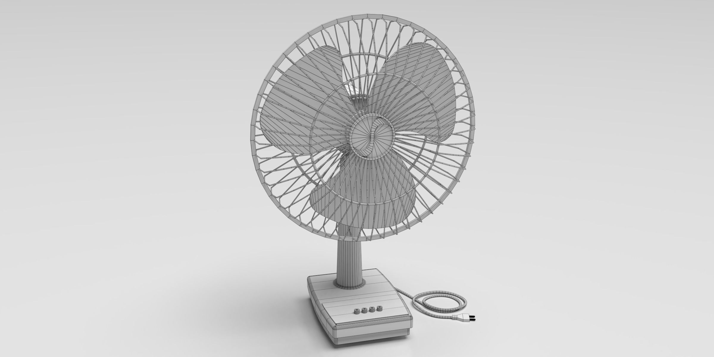 Table Fan Low-poly 3D model_7