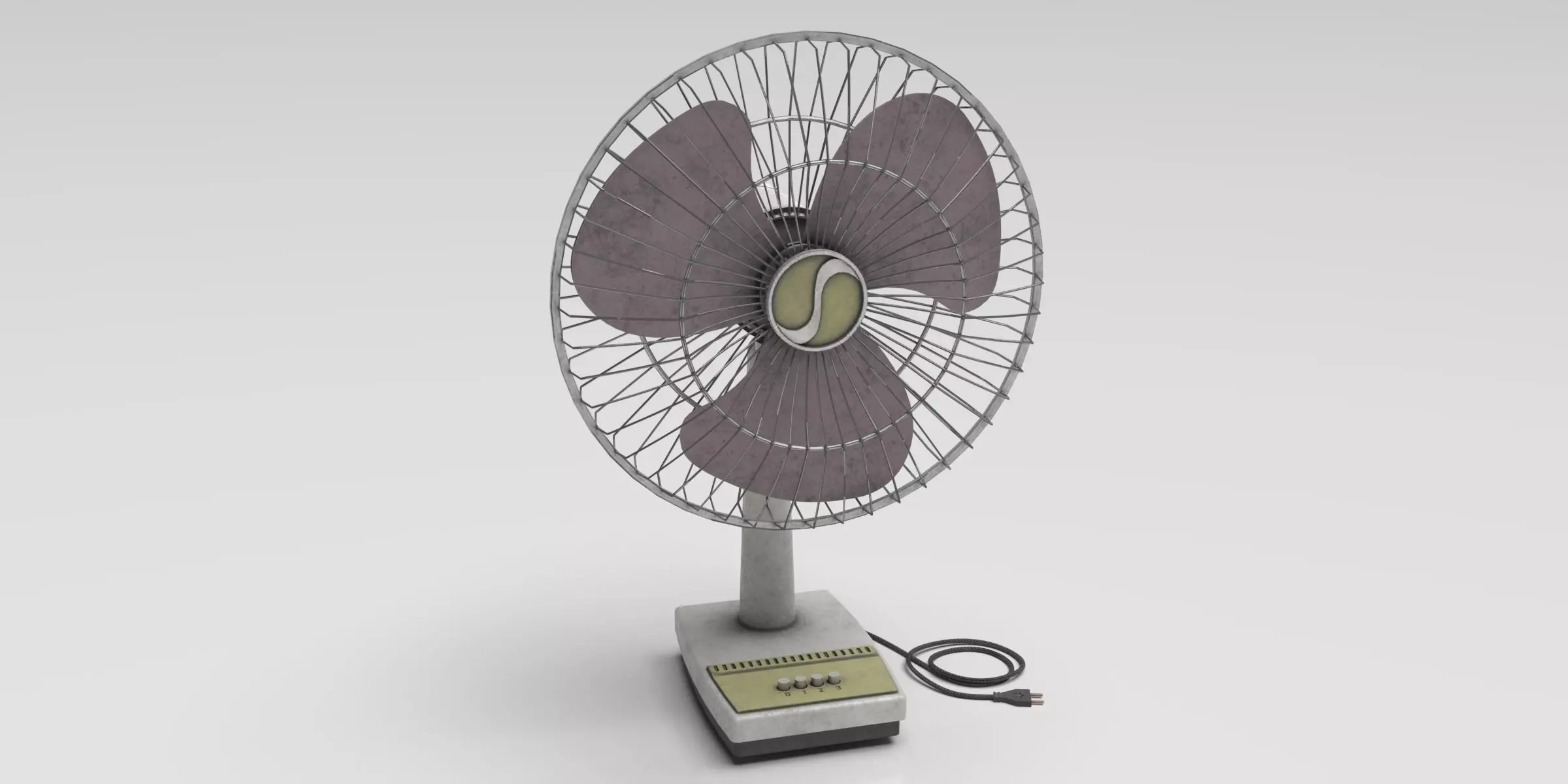 Table Fan Low-poly 3D model_0