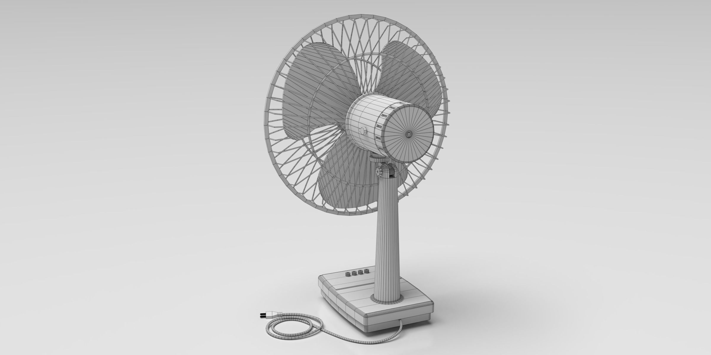 Table Fan Low-poly 3D model_8